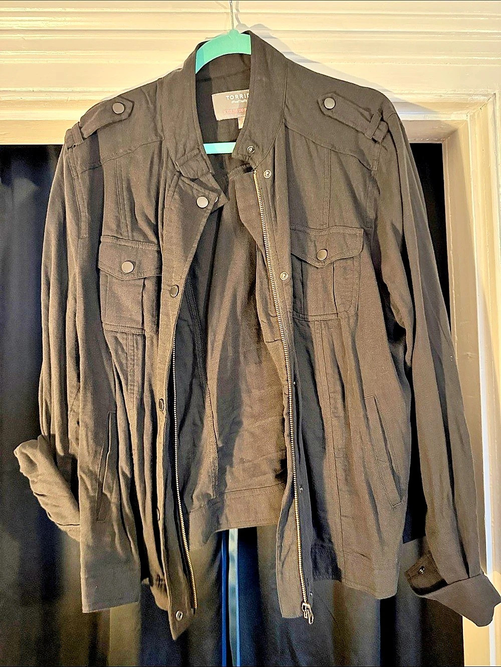 Torrid Utility Jacket in Black Size 1 Like New